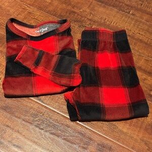 Cat & Jack Red and Black Plaid Kids Pajama Set